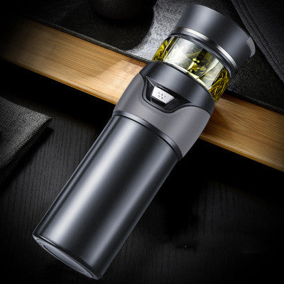 Luxe Glazen Theekop met Scheidingsfilter – Slimme Infuser Beker voor Perfecte Losse Thee