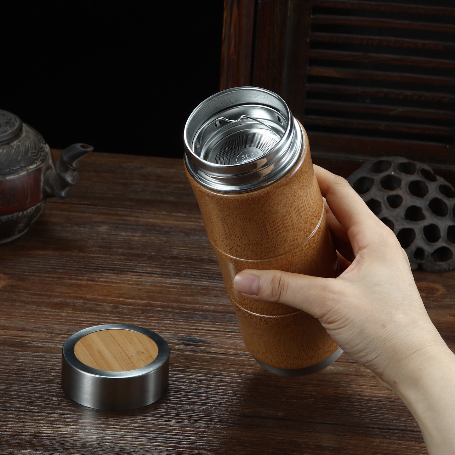 Bamboe Thermo Cup – Natuurlijke Warmte & Stijlvol Genieten Onderweg