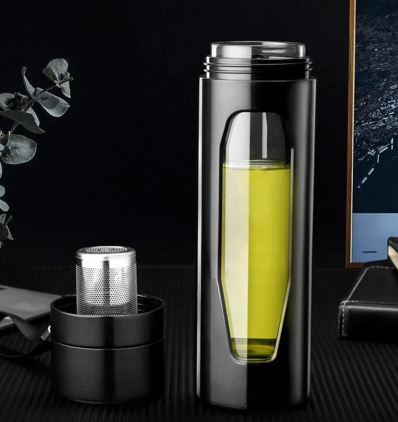 Glazen Thee Infuser Fles – Draagbare Theebeker met Filter voor Losse Thee & Infusies