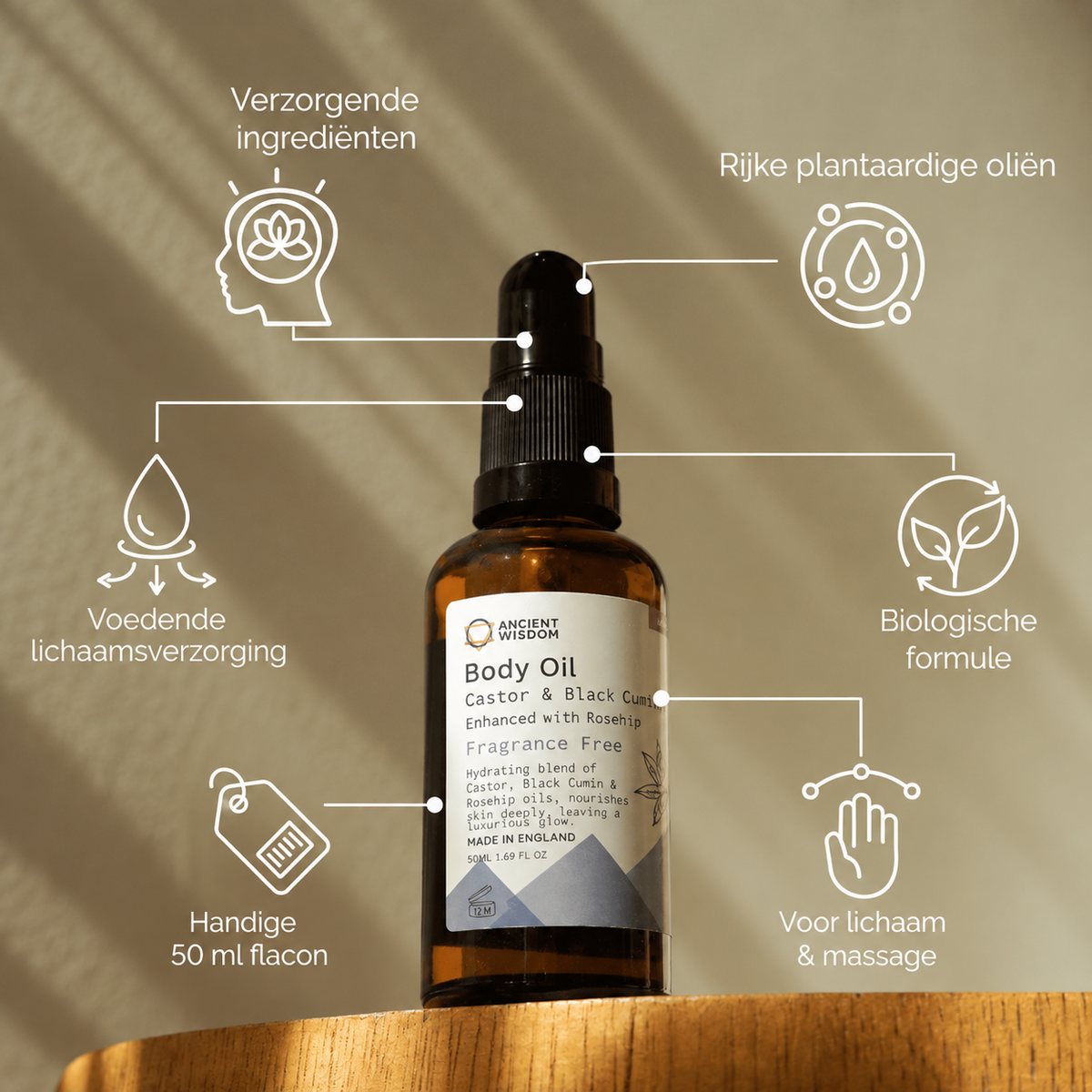 Biologische Lichaamsolie – Rozenbottel – Ongeparfumeerd – 50 ml