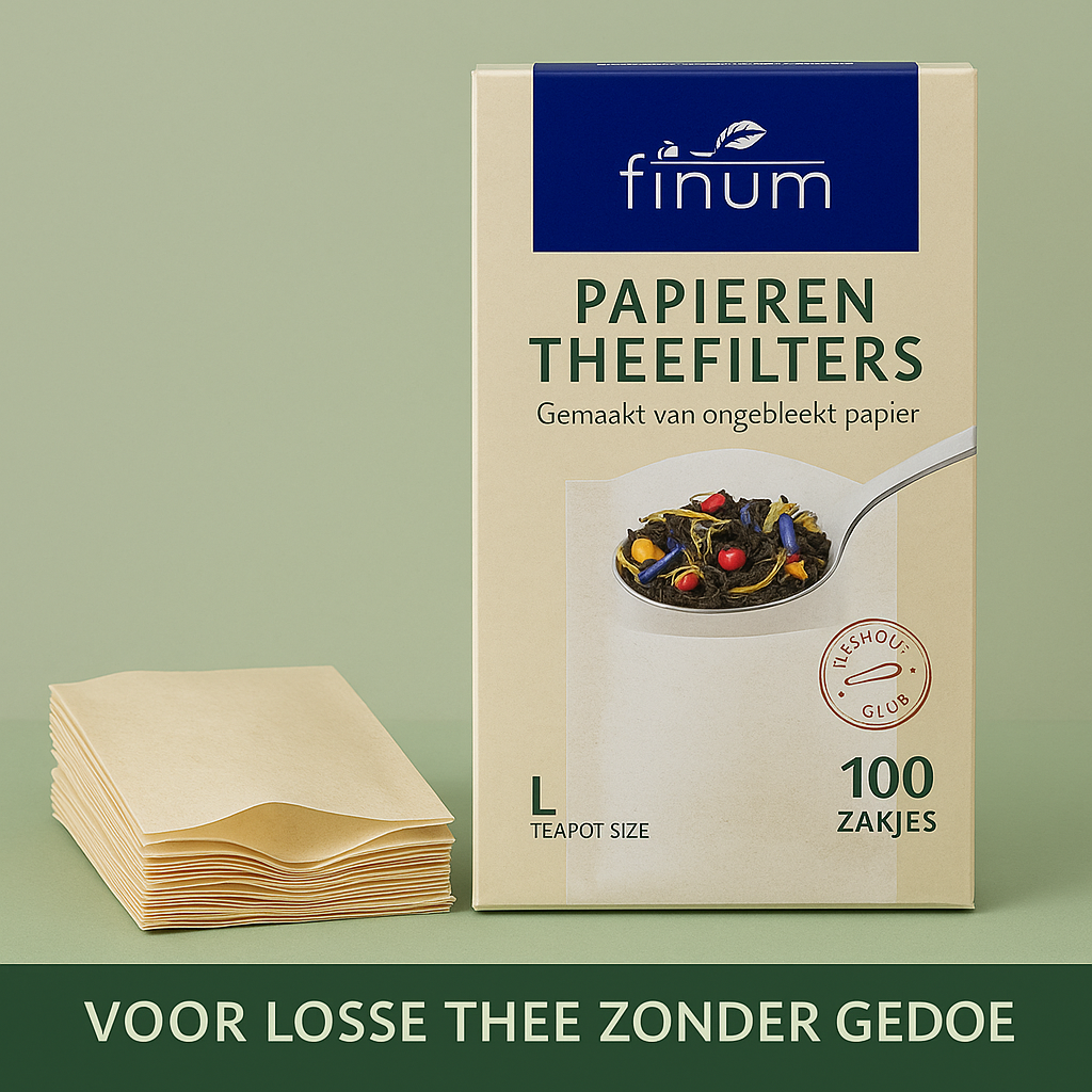 🌿 Papieren theefilters – Finum | 100 stuks (maat L)