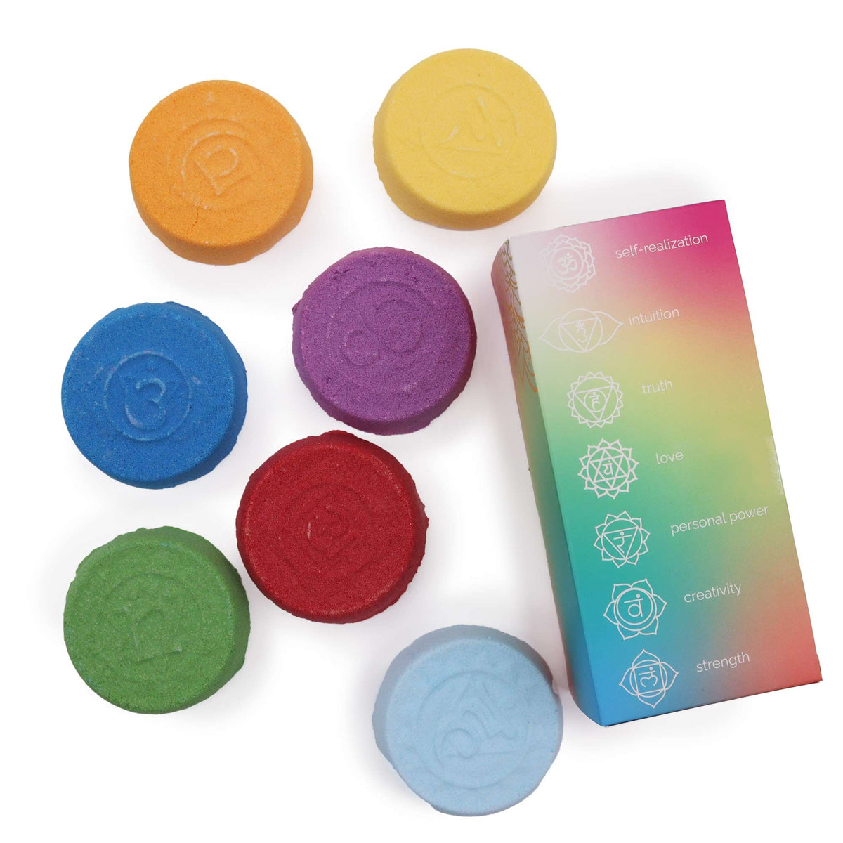 Chakra Harmony & Inner Glow – 7 Bath Fizzers Geschenkset
