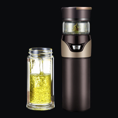 Luxe Glazen Theekop met Scheidingsfilter – Slimme Infuser Beker voor Perfecte Losse Thee