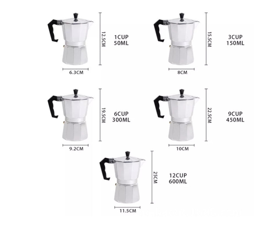 Aluminium Moka Pot – Italiaanse Espresso Maker voor Rijke Koffie van het Fornuis