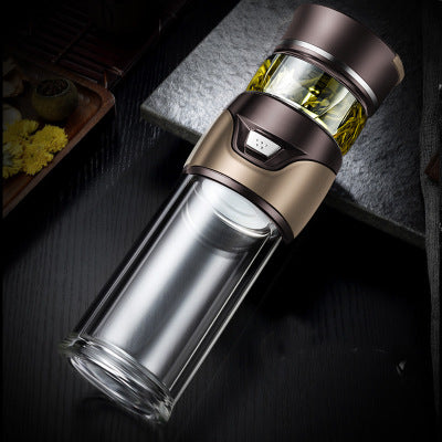 Luxe Glazen Theekop met Scheidingsfilter – Slimme Infuser Beker voor Perfecte Losse Thee
