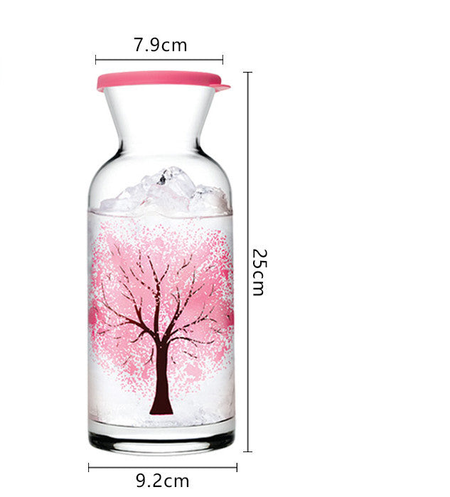 Sakura Kleurveranderende Glazen Waterkaraf – Kersenbloesem Karaf met Magisch Effect