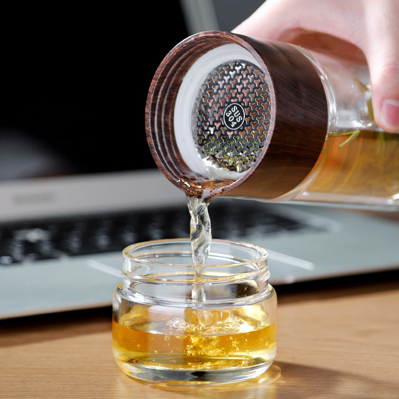 Glazen Theekop met Infuser – Gescheiden Thee- & Waterbeker voor Perfecte Losse Thee