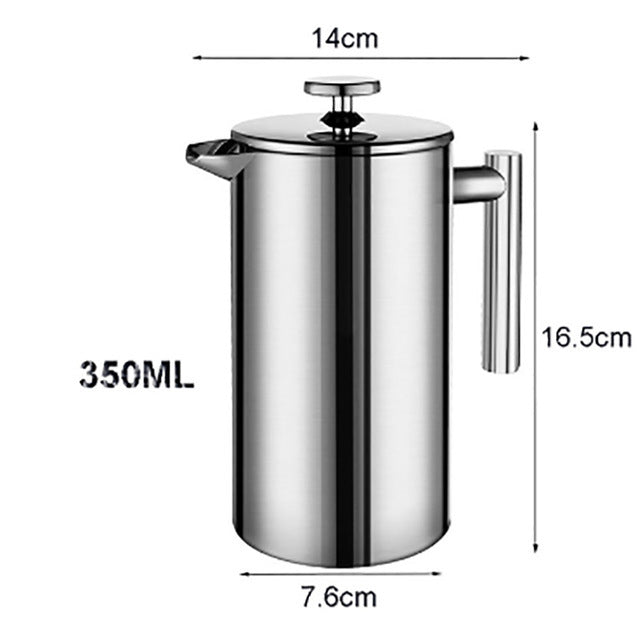 RVS French Press Koffiemaker – Stijlvolle Roestvrijstalen Cafetière voor Rijke & Aromatische Koffie