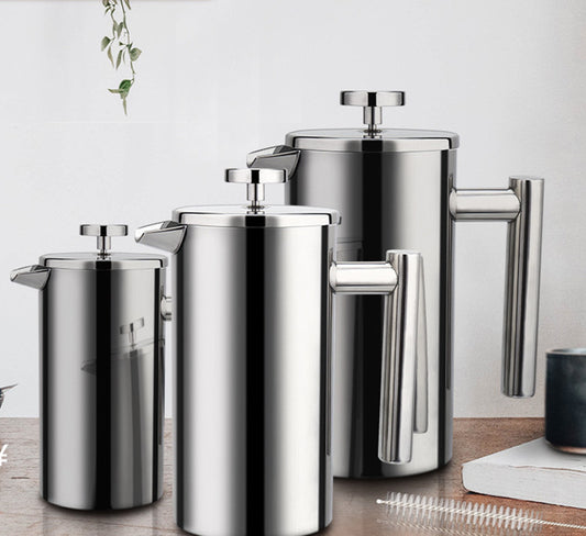RVS French Press Koffiemaker – Stijlvolle Roestvrijstalen Cafetière voor Rijke & Aromatische Koffie
