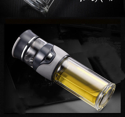 Luxe Glazen Theekop met Scheidingsfilter – Slimme Infuser Beker voor Perfecte Losse Thee