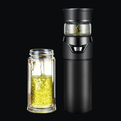 Luxe Glazen Theekop met Scheidingsfilter – Slimme Infuser Beker voor Perfecte Losse Thee
