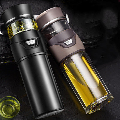Luxe Glazen Theekop met Scheidingsfilter – Slimme Infuser Beker voor Perfecte Losse Thee