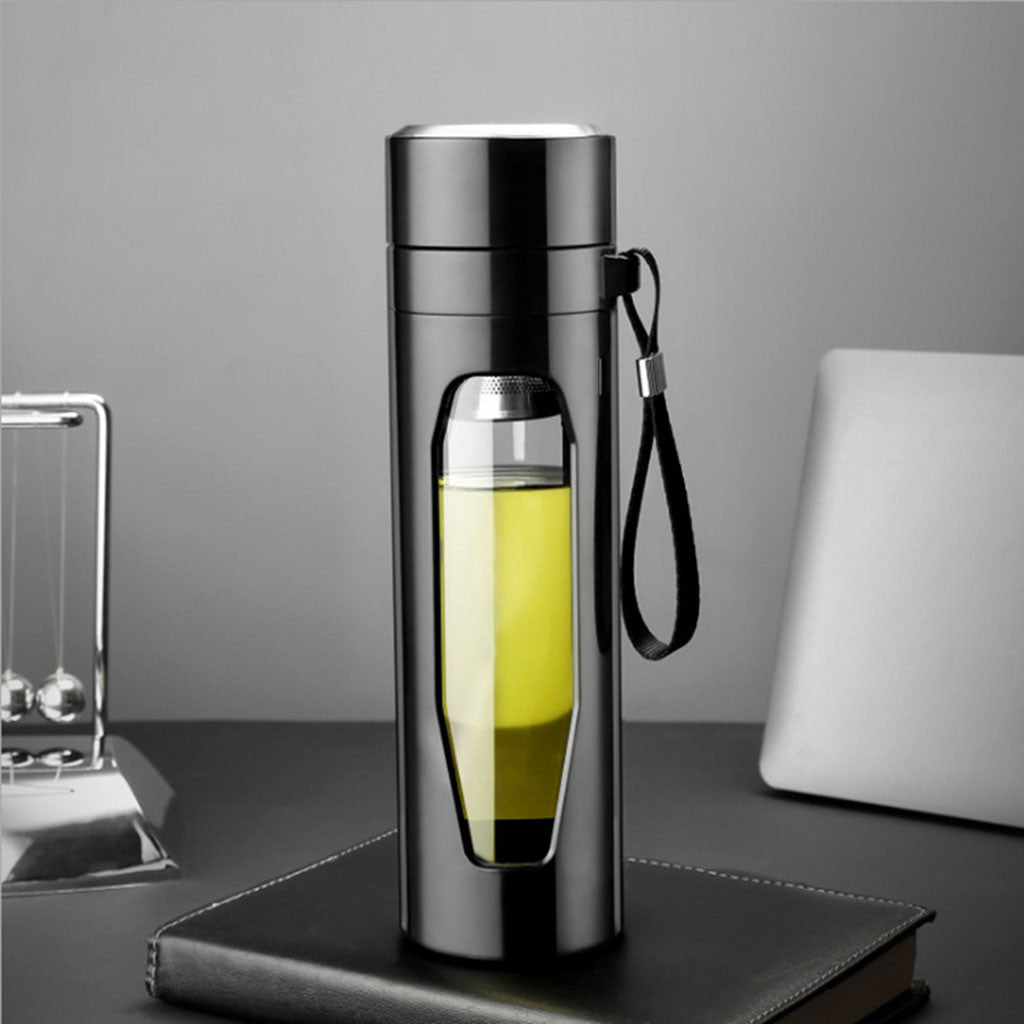 Glazen Thee Infuser Fles – Draagbare Theebeker met Filter voor Losse Thee & Infusies