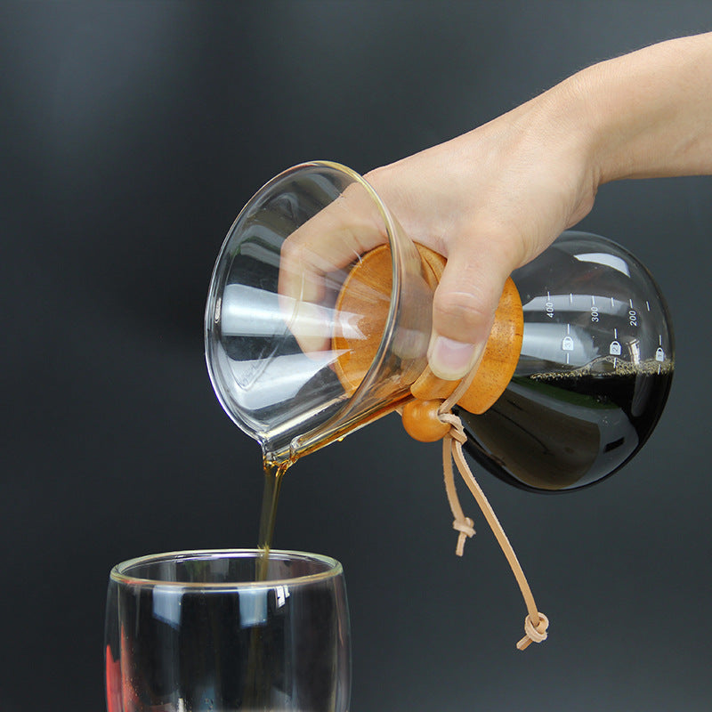 Glazen Pour-Over Koffiemaker – Handmatige Slow Coffee Dripper met RVS Filter