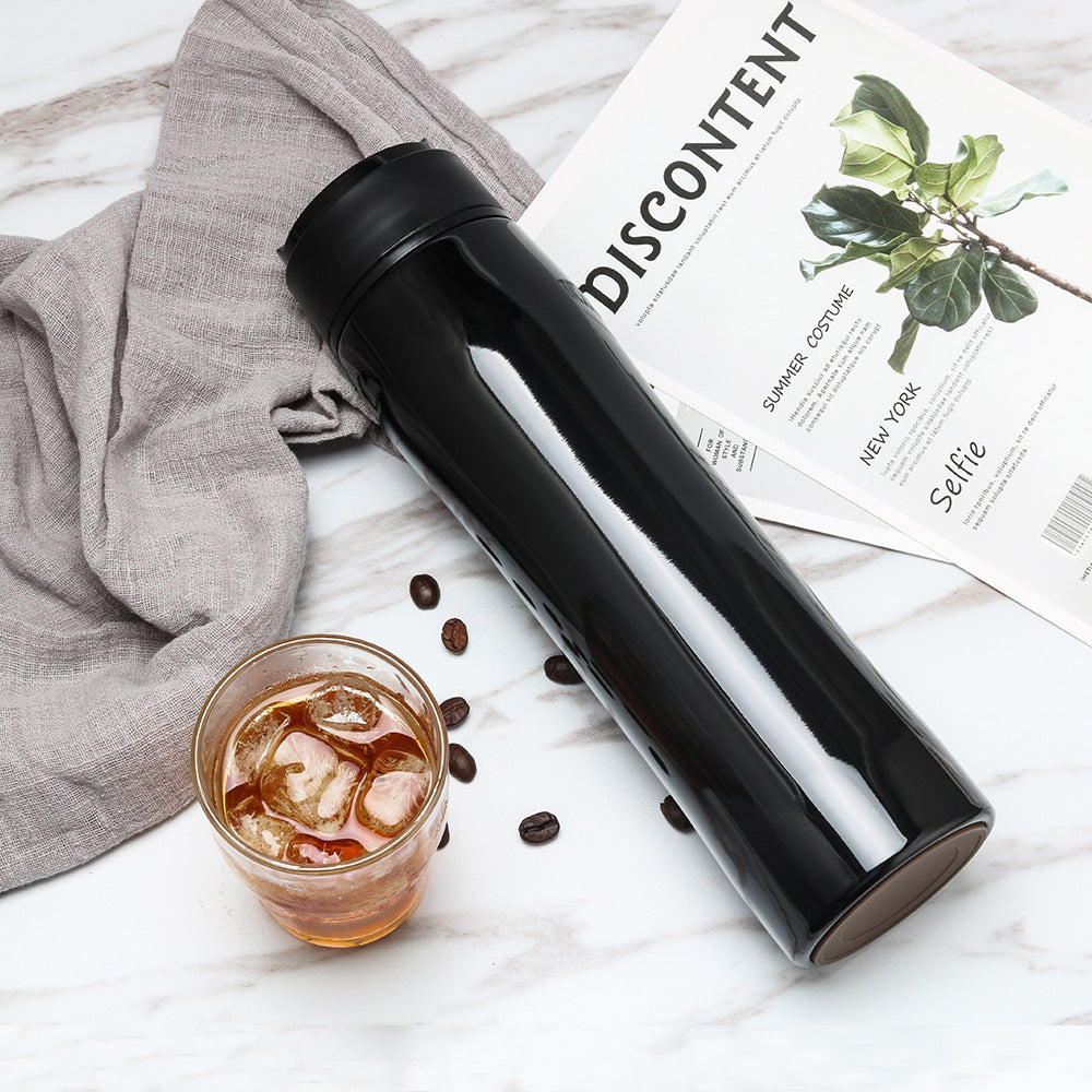 RVS French Press Koffiemaker – Draagbare Drukpot voor Verse Koffie, Ideaal voor Reizen & Kamperen
