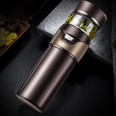 Luxe Glazen Theekop met Scheidingsfilter – Slimme Infuser Beker voor Perfecte Losse Thee