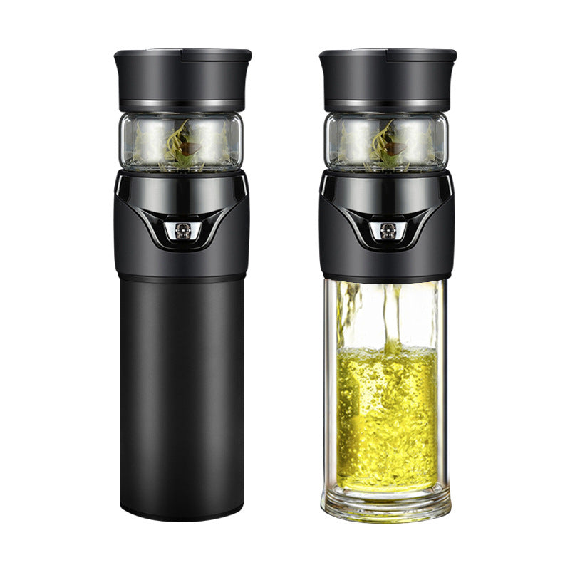 Luxe Glazen Theekop met Scheidingsfilter – Slimme Infuser Beker voor Perfecte Losse Thee