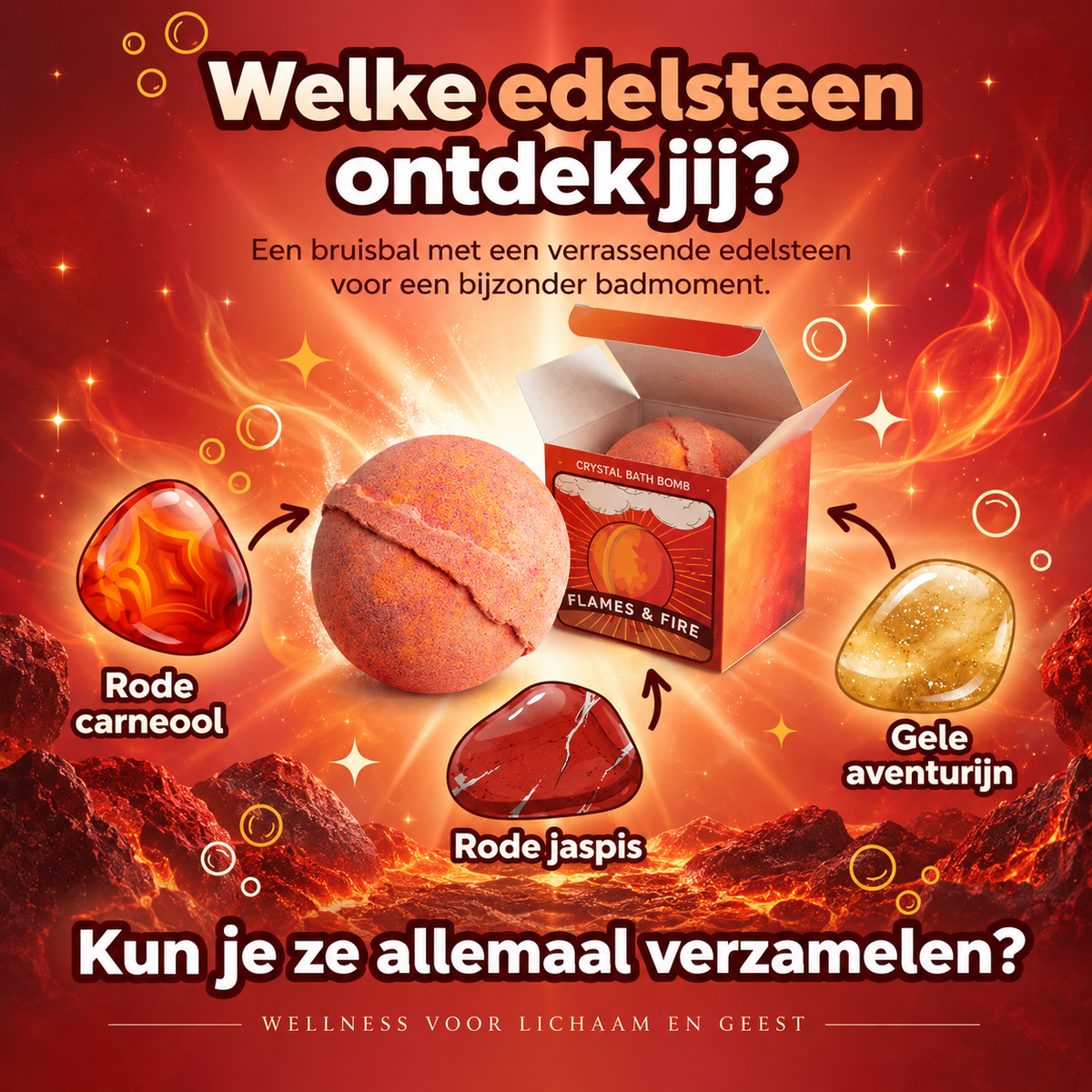 Elemental Crystal Bruisbal – Fire – 220 g
