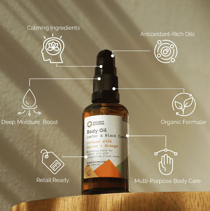 Biologische Lichaamsolie – Wortel & Sinaasappel – 50 ml