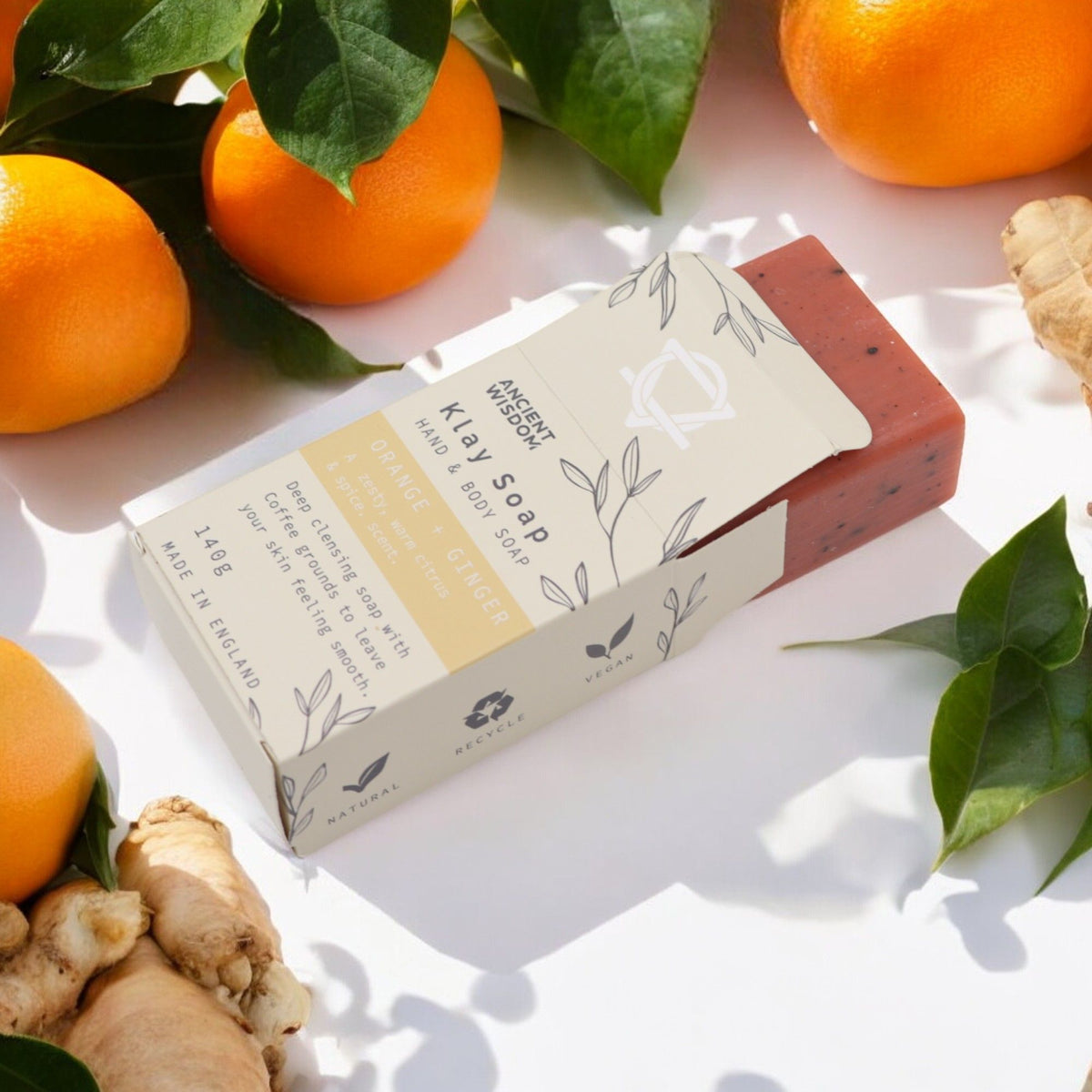 Natuurlijke Kleizeep – Sinaasappel & Gember – 145 g
