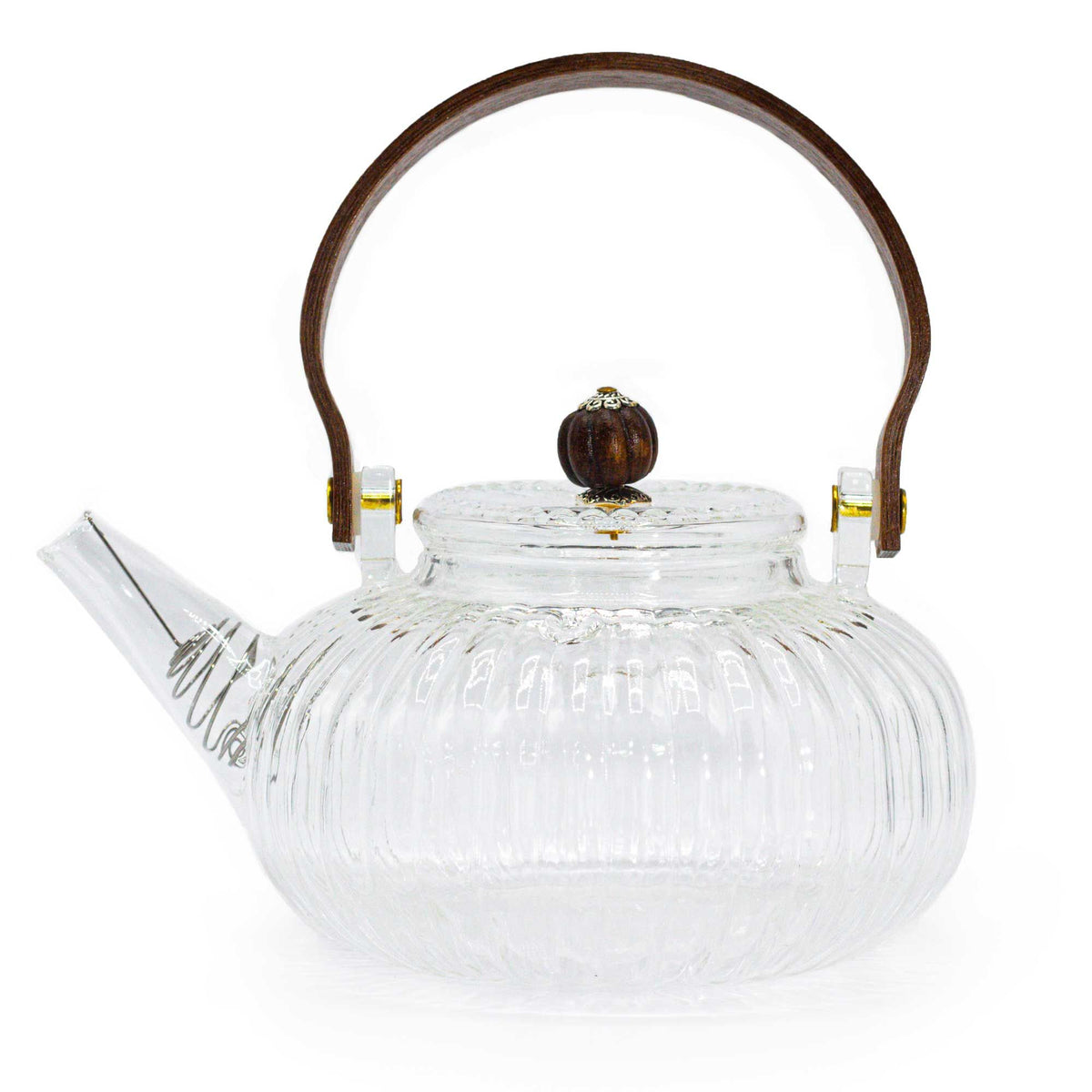 Glazen Theepot met Houten Handvat – 850 ml