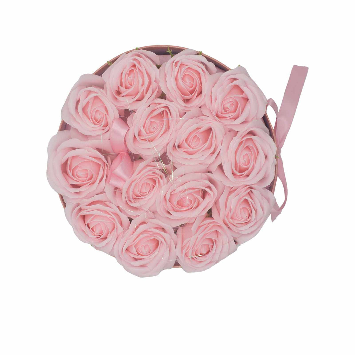 Zeepbloemen Geschenkboeket – 14 Roze Rozen