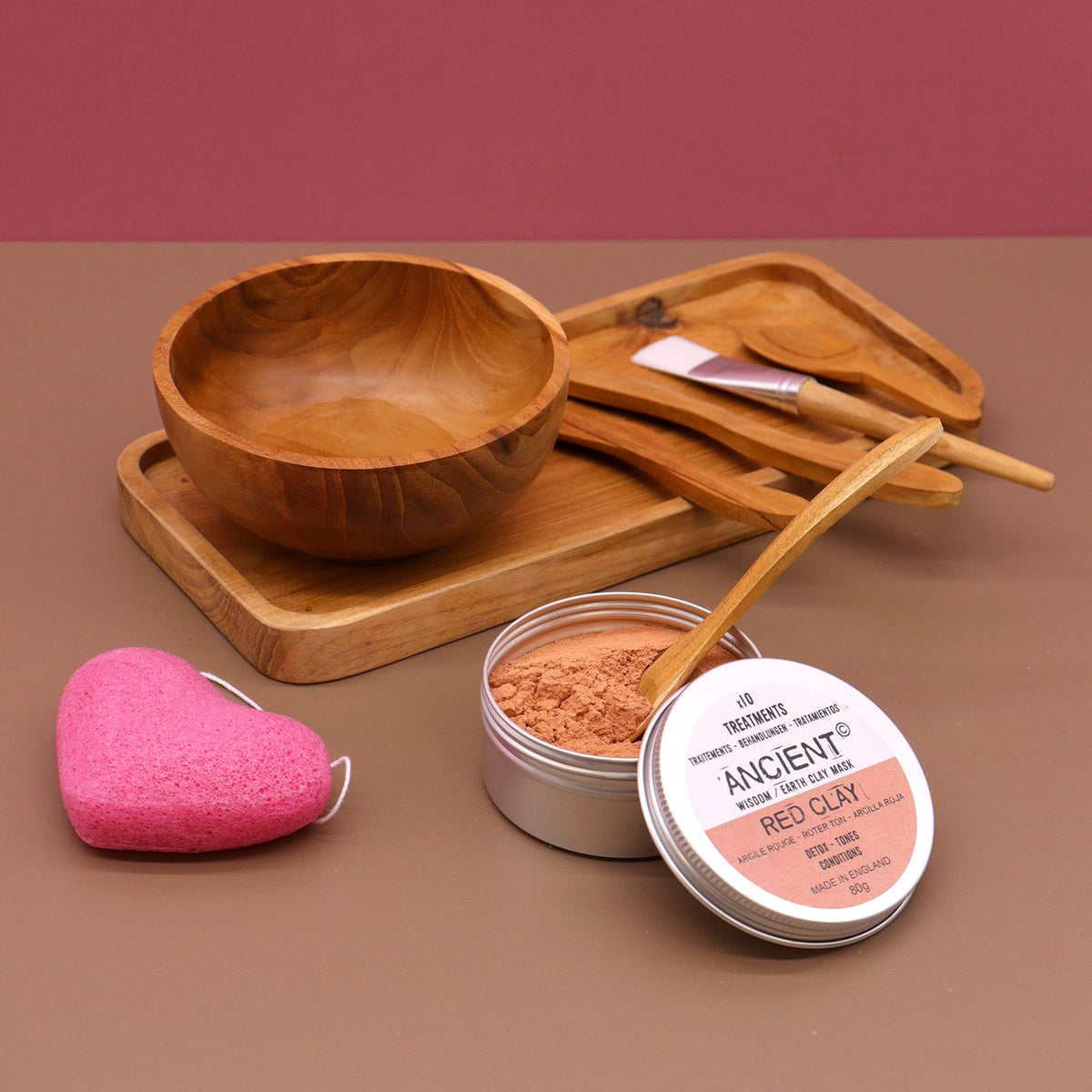 Spa Applicatieset van Teakhout – Voor Gezichtsmaskers & Wax