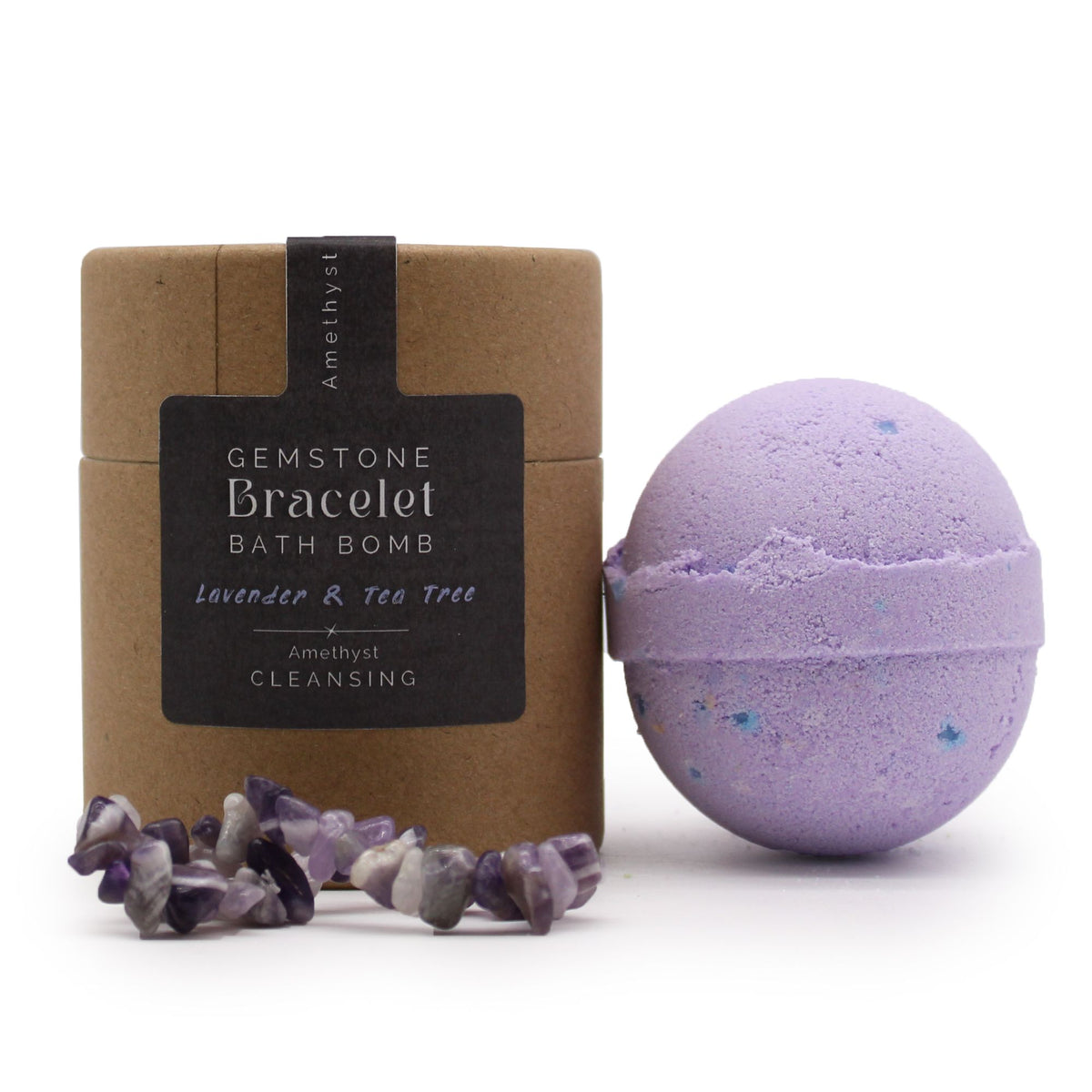 Bruisbal met Amethist Armband – Lavendel & Tea Tree