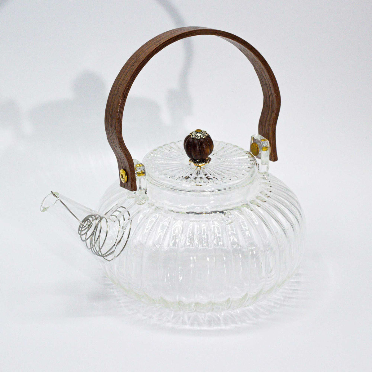 Glazen Theepot met Houten Handvat – 850 ml