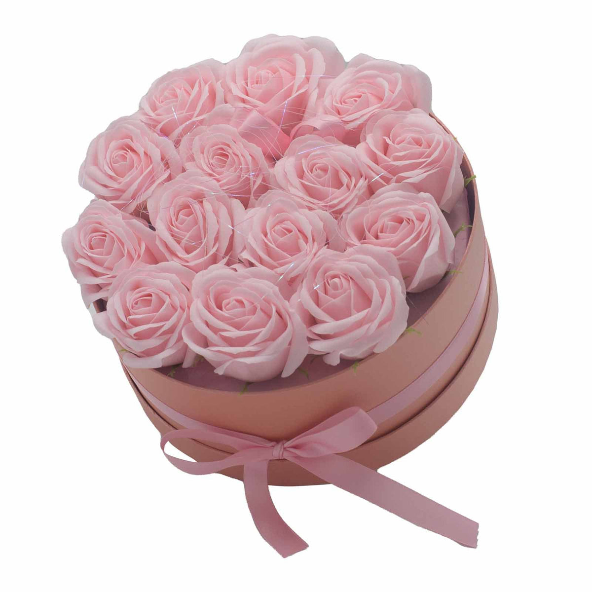 Zeepbloemen Geschenkboeket – 14 Roze Rozen