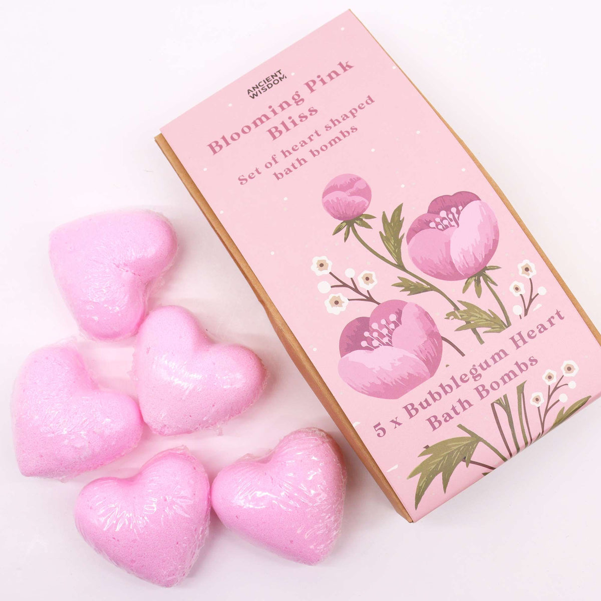 Blooming Pink Bliss – Bubblegum Bath Hearts – 5 stuks