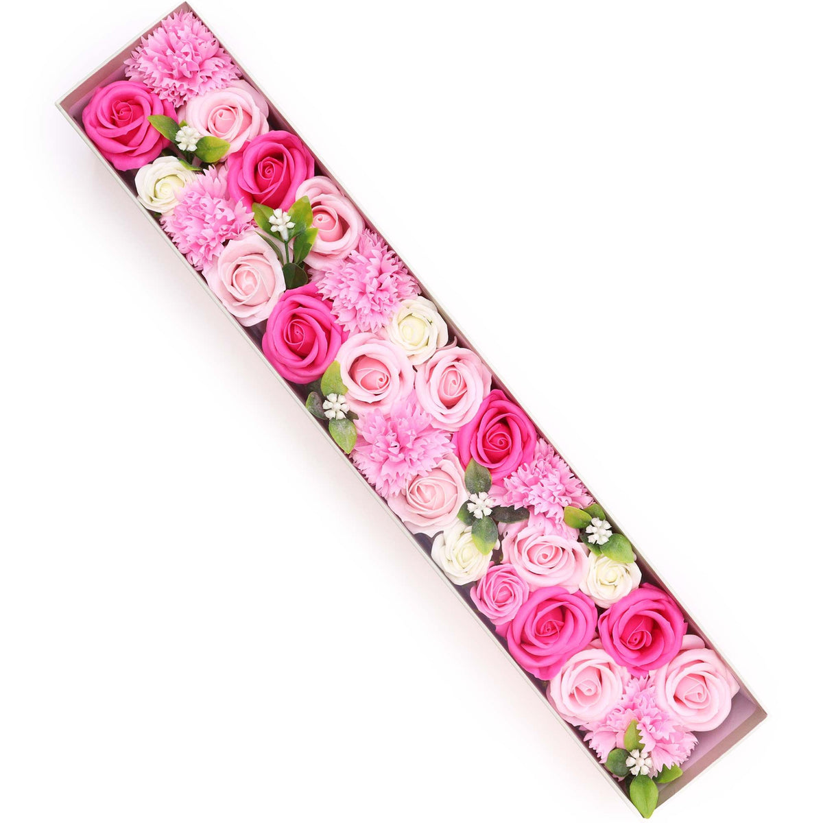 Baby Blessings – Roze Zeepbloemen in Geschenkdoos – 50 cm