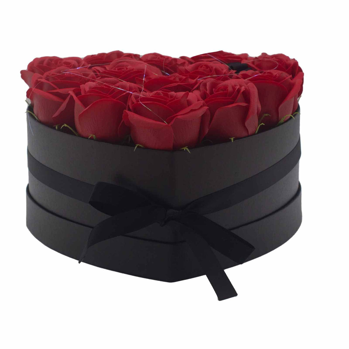 Zeepbloemen Geschenkboeket – 13 Rode Rozen in Hartvorm