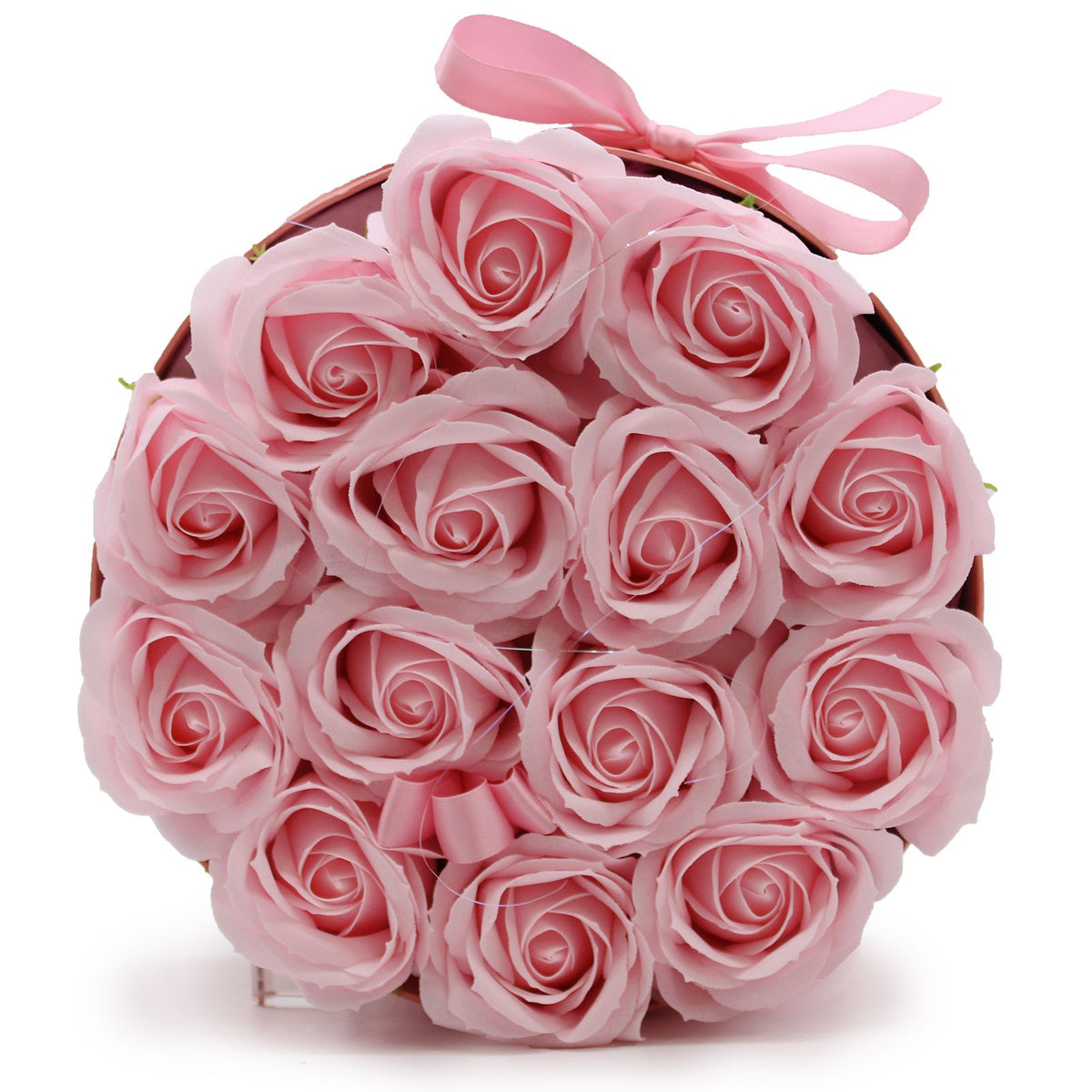 Zeepbloemen Geschenkboeket – 14 Roze Rozen