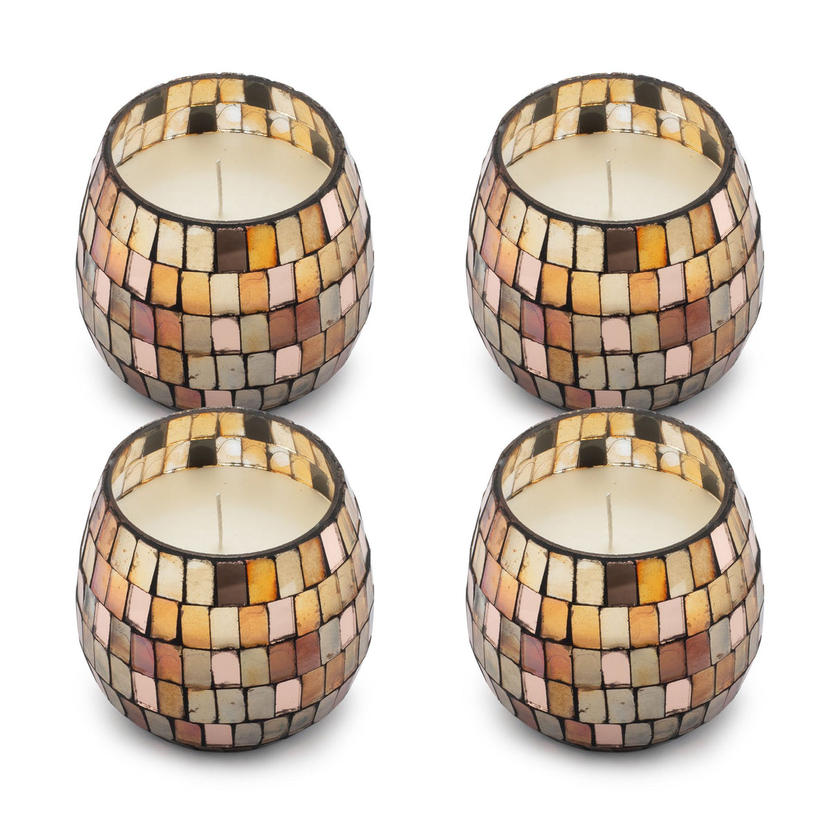 Amber Mosaic Glazen Kaars Small