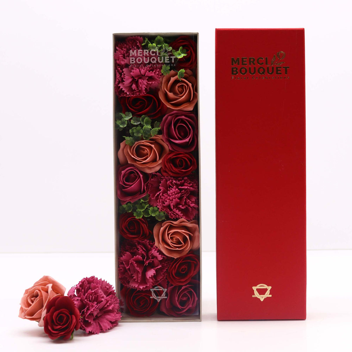 Vintage Roses – Zeepbloemen in Geschenkdoos – 28 cm