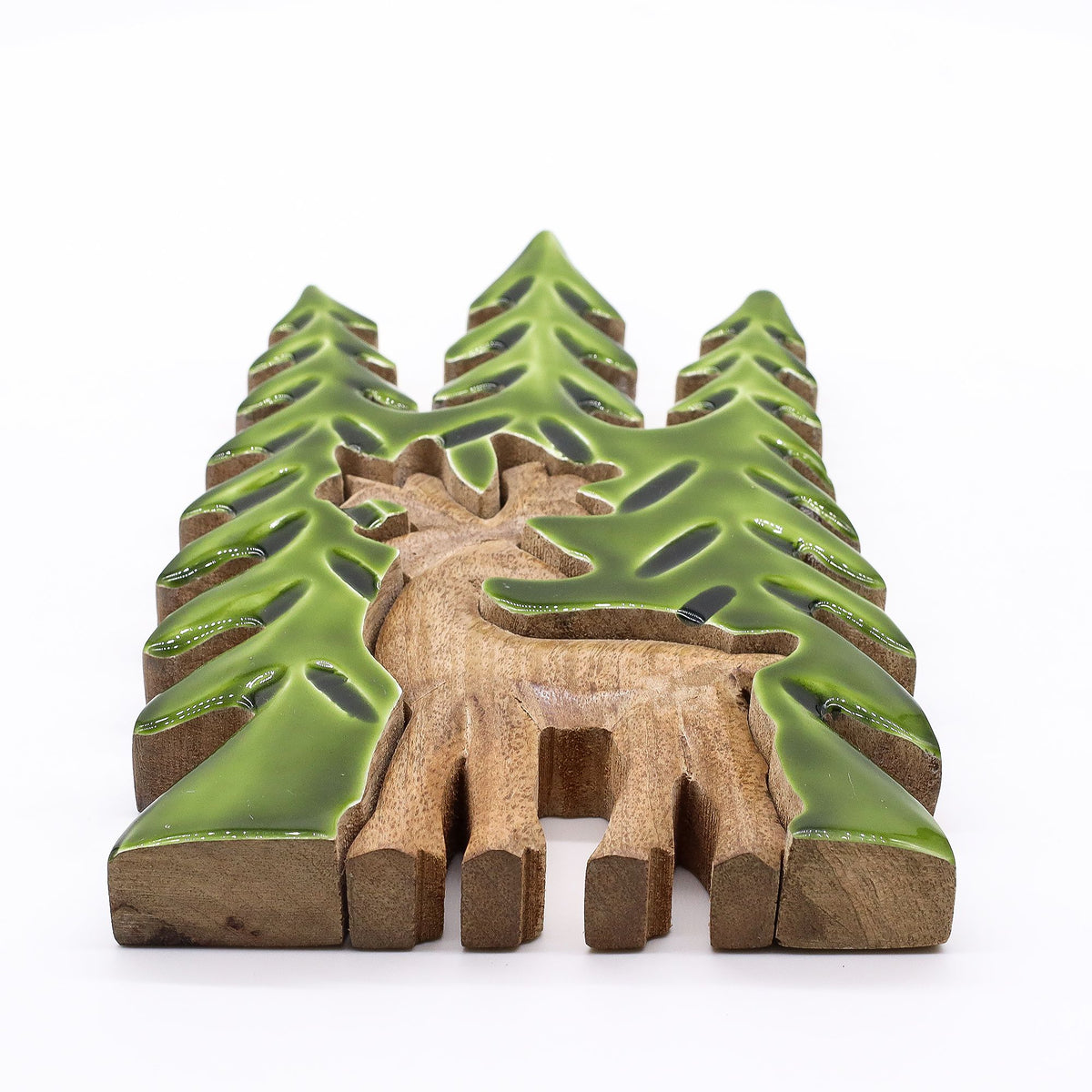 Mango Houten Bosdecoratie met Hert – 25 cm