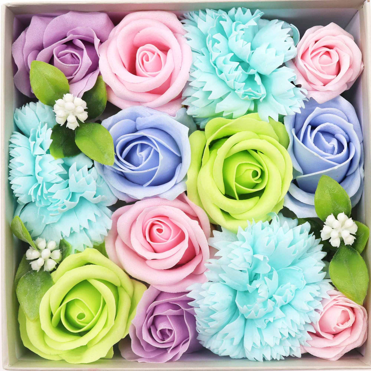 Baby Blessings – Blauwe Zeepbloemen in Geschenkdoos