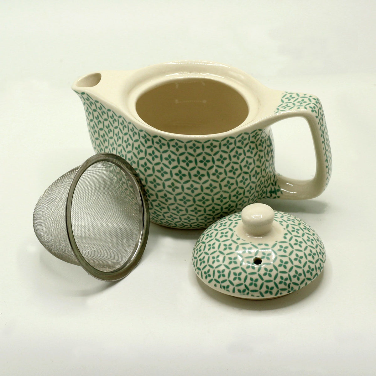 Kleine Keramische Theepot met Theezeef 350 ml | Green Mosaic