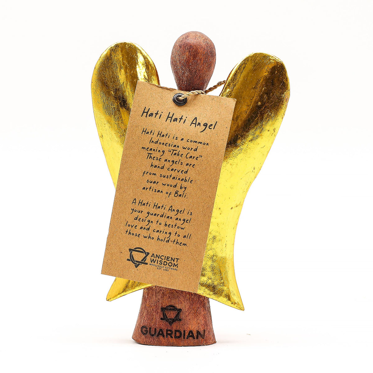 Hati-Hati Houten Engel Guardian – 15 cm