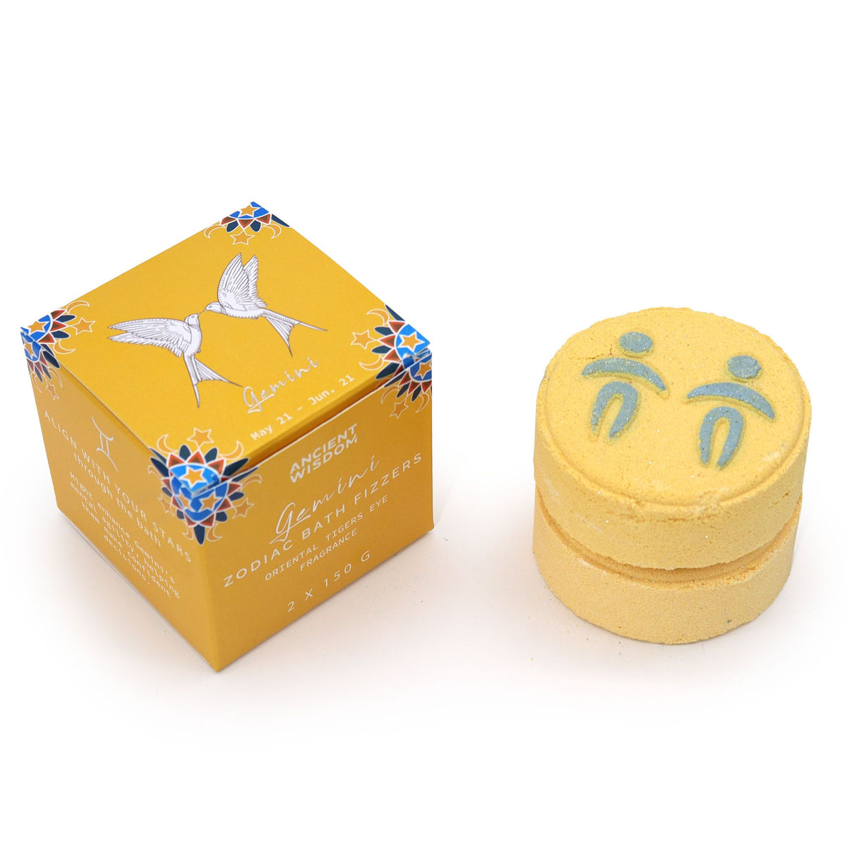 Zodiac Badbruisballen met Horoscoop – Tweelingen – 2 x 150 g
