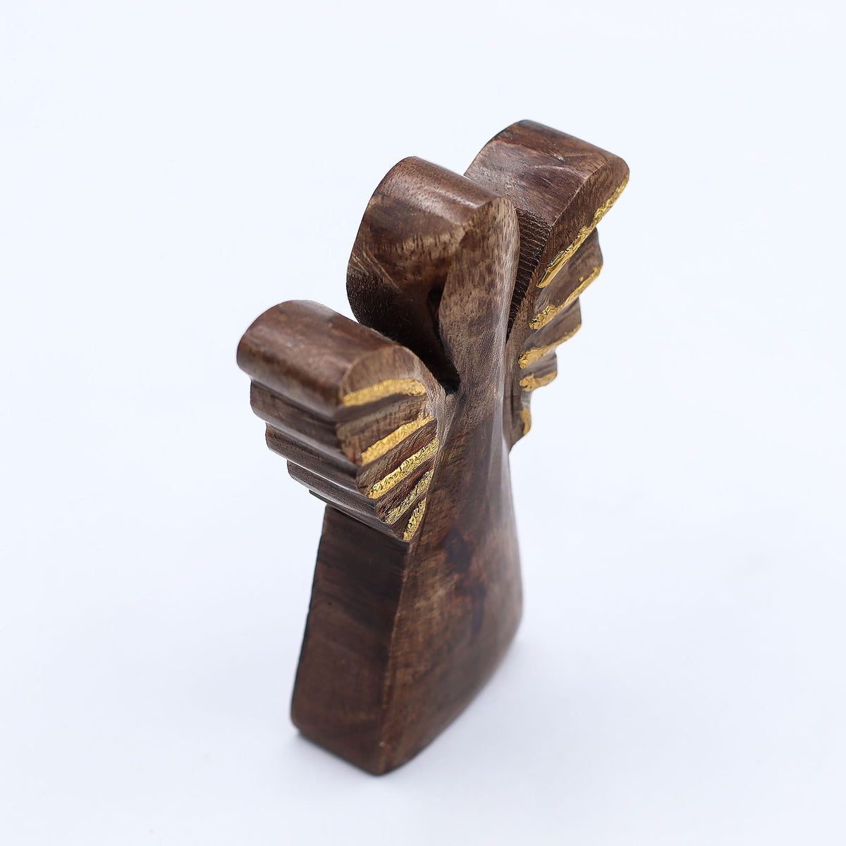 Mango Houten Engel met Gouden Vleugels – Small