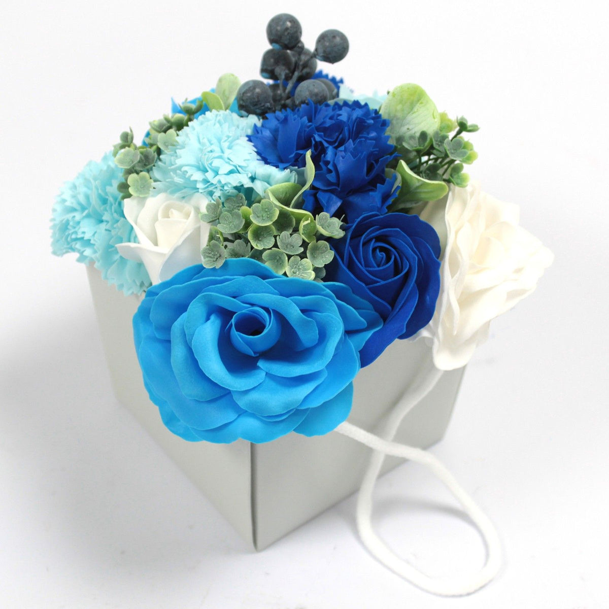 Zeepbloemen Boeket – Blauwe Rozen & Anjers