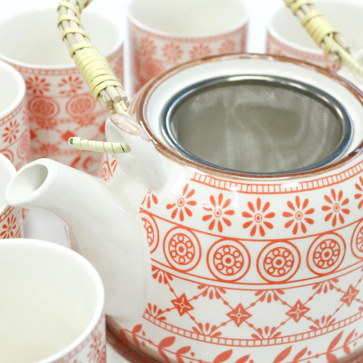 Keramische Theeset Amber – Theepot & 6 Kopjes