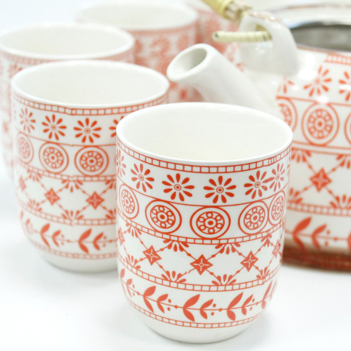 Keramische Theeset Amber – Theepot & 6 Kopjes
