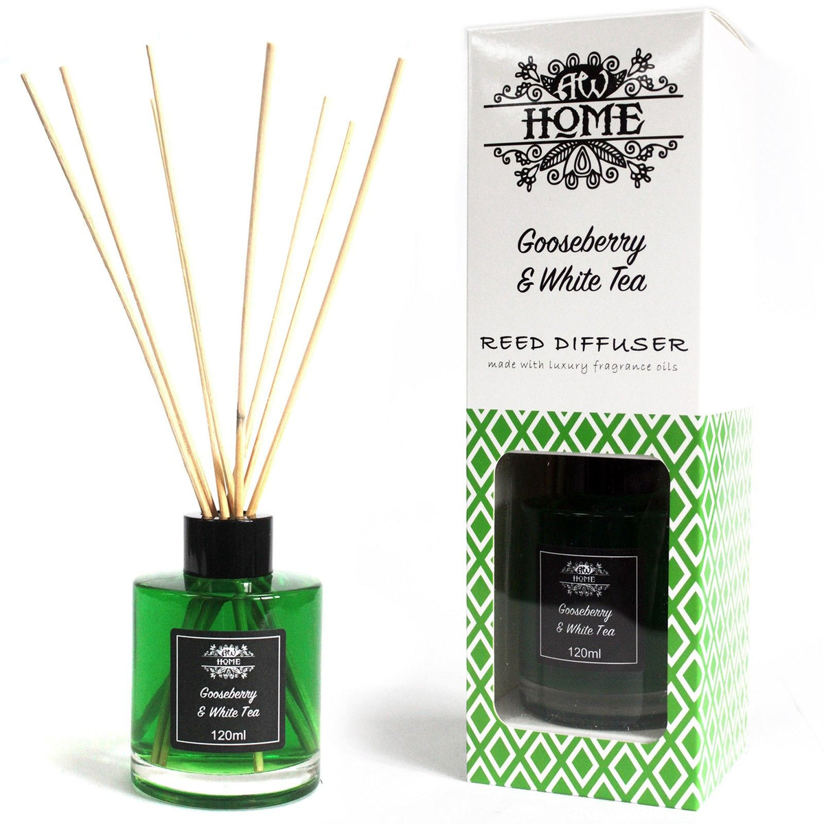 Aromatische Geurstokjes – Kruisbes & Witte Thee – 120 ml
