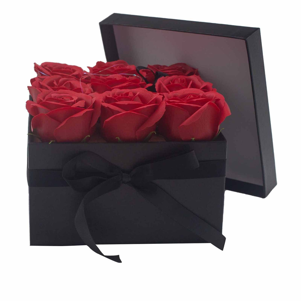 Zeepbloemen Geschenkboeket – 9 Rode Rozen