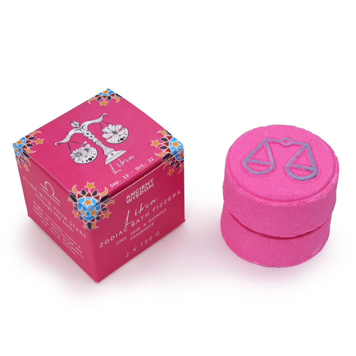 Zodiac Badbruisballen met Horoscoop – Weegschaal – 2 x 150 g