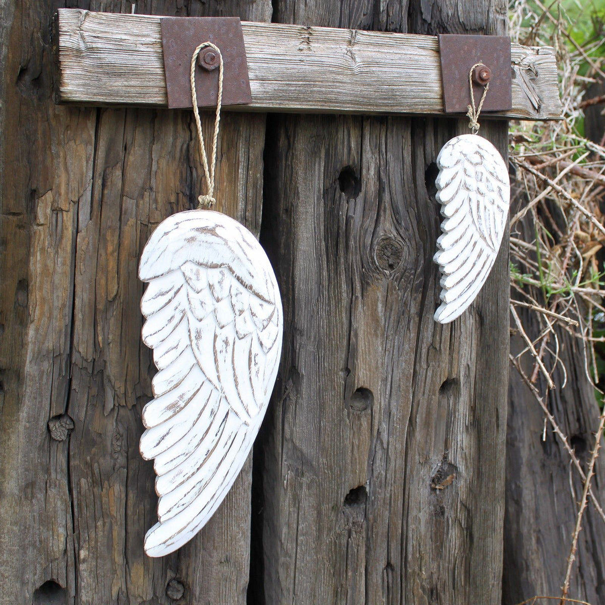 Houten Engelenvleugel Whitewash – 18 cm