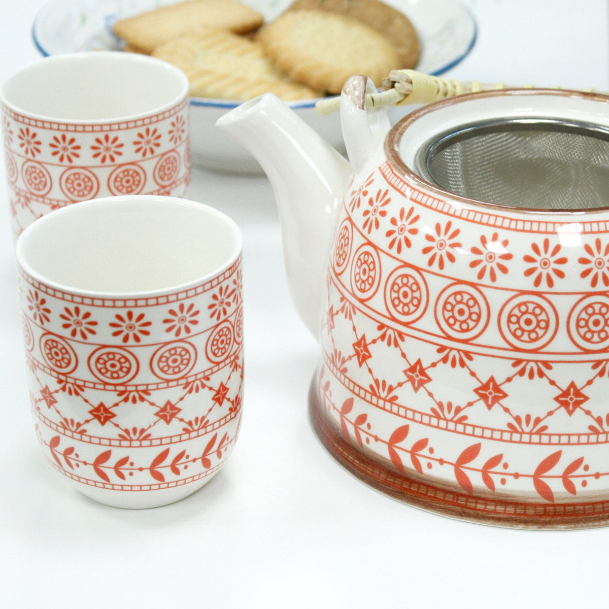 Keramische Theeset Amber – Theepot & 6 Kopjes